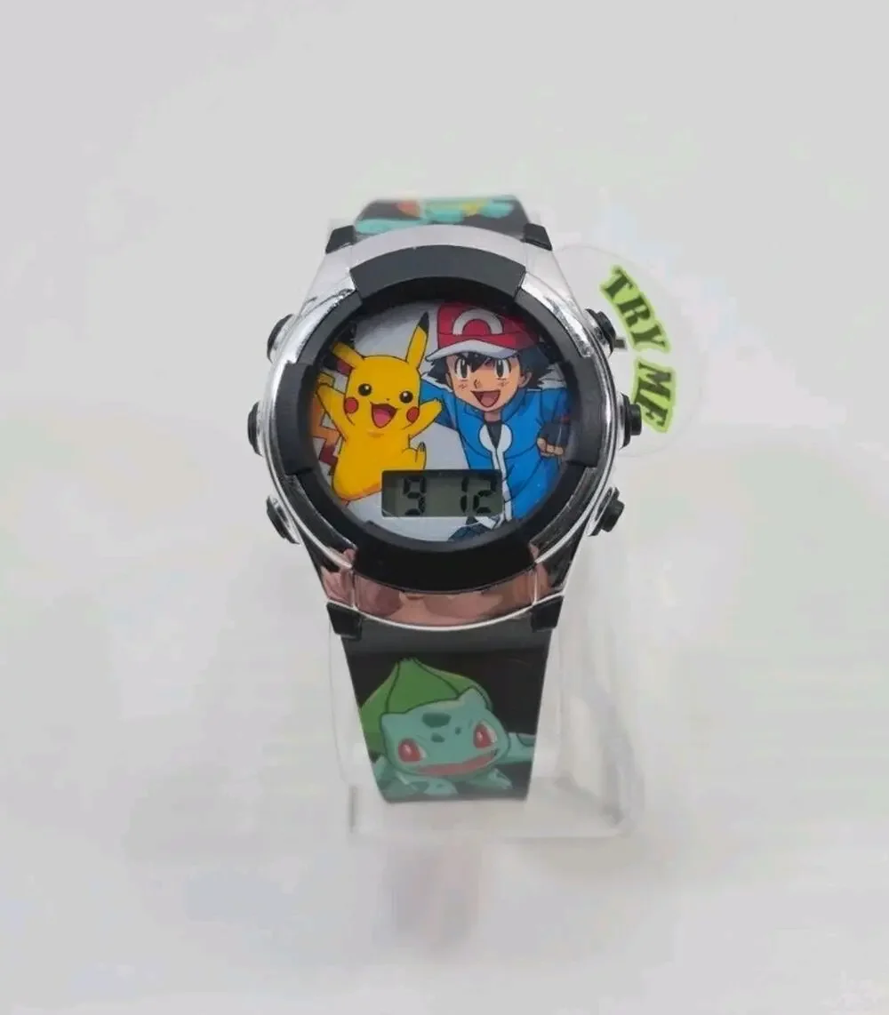 Pokemon Pikachu & Ash Digital Flashing LCD Digital Watch New Battery W256